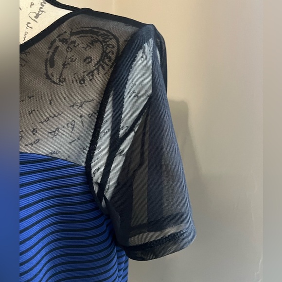 BCBG Navy and Black Sheer Sleeve Mini Dress - Picture 7 of 10